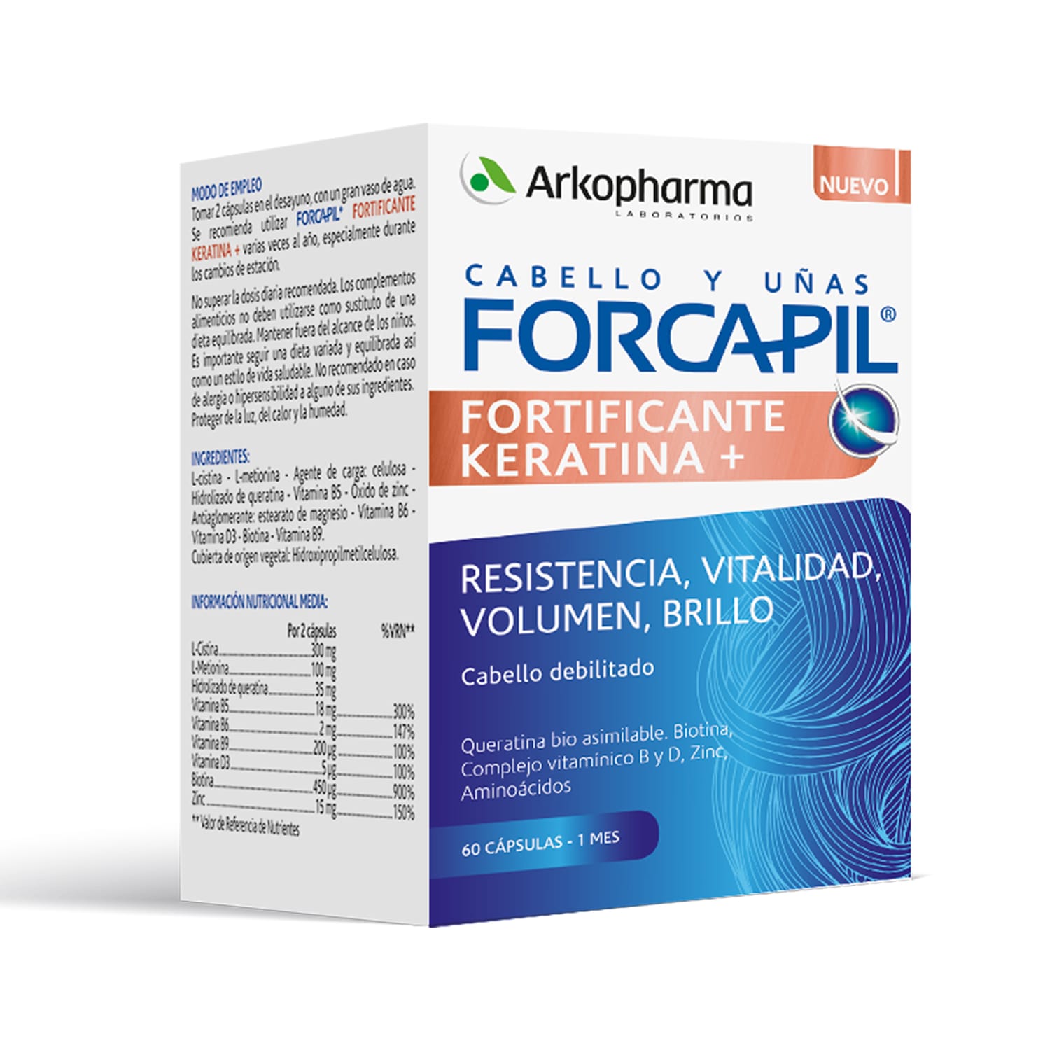 forcapil fortificante keratina 60 cáps forcapil fortificante keratina 60 cáps