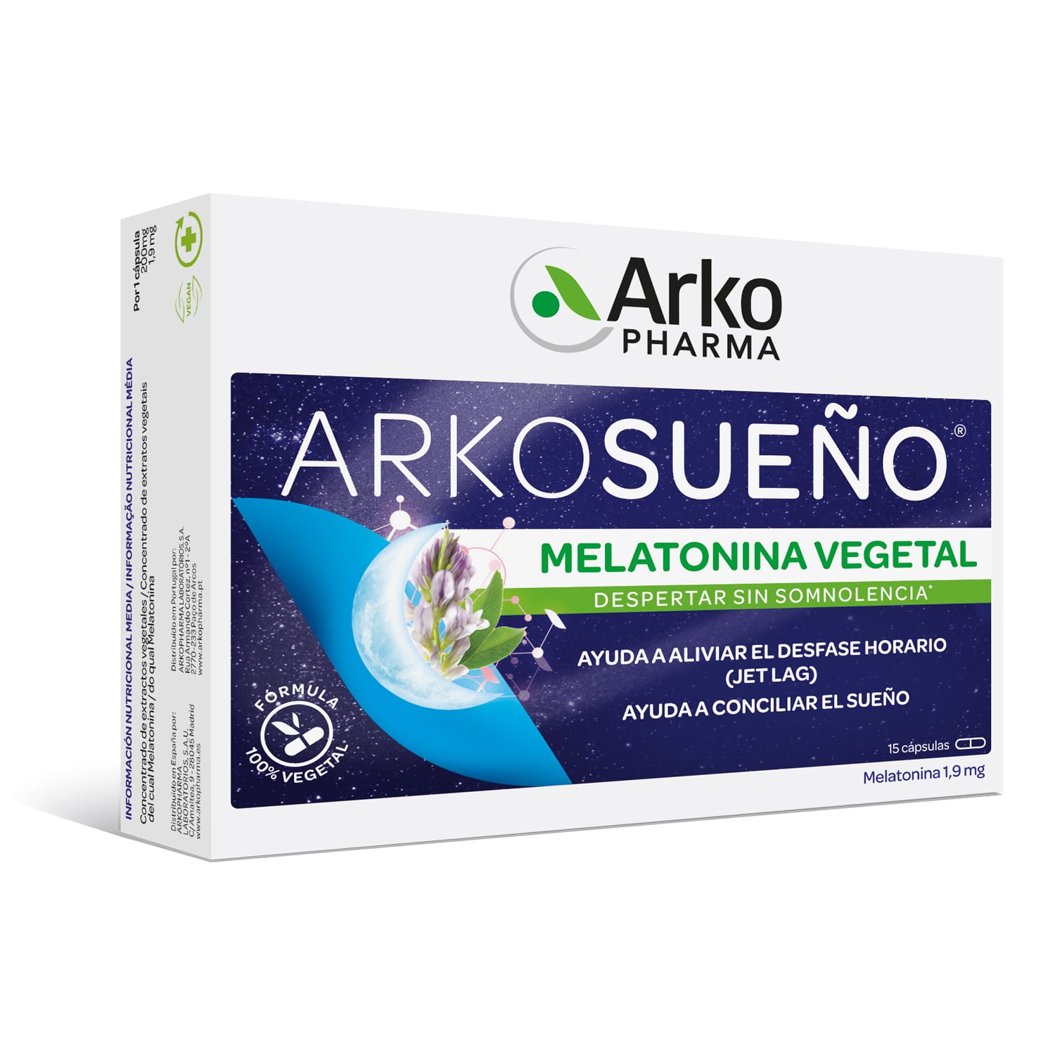 arkosueÑo melatonina 100% vegetal 15 cáps arkosueÑo melatonina 100% vegetal 15 cáps